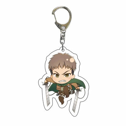 Attack On Titan Anime Peripheral Acrylic Figure Display Keychain Pendant Eren Mikasa Levi Creative Decorative Gift Accessories