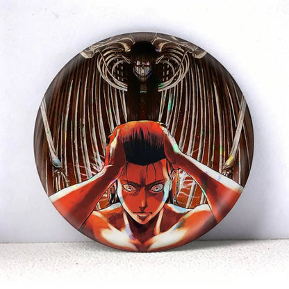 Attack on Titan Eren Yeager Anime   75mm 44mm 25mm Brooch Backpack Hat Pins Accessories Toys Badge
