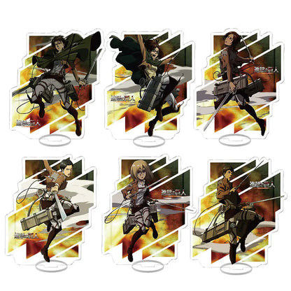Attack On Titan Armin Arlert Eren Yeager Mikasa Anime Acrylic Figure Display Stand Model Plate Keychain Friends Girl Gift School