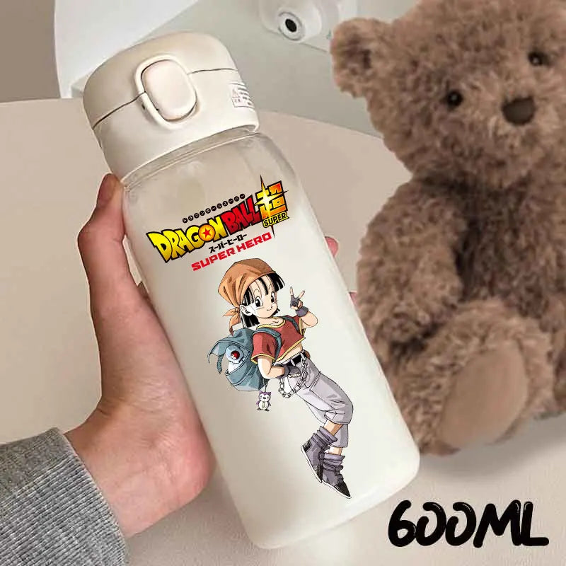 For Dragon Ball Straw Bottles 600ml Vegeta Goku Transparent Plastic Anti Drop Water Bottle Students Outdoor Capacity