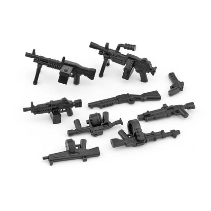 Military Special Forces SWAT Gangster Jeeps Off-Road Vehicle Assault Boat Model Soldier Weapons Building Block Toy For Children