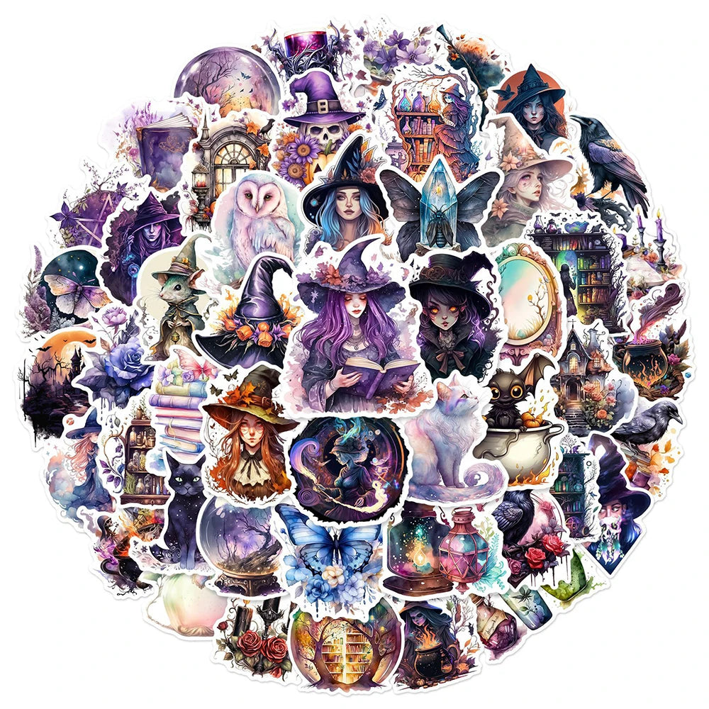 Gothic Witch Sticker Set