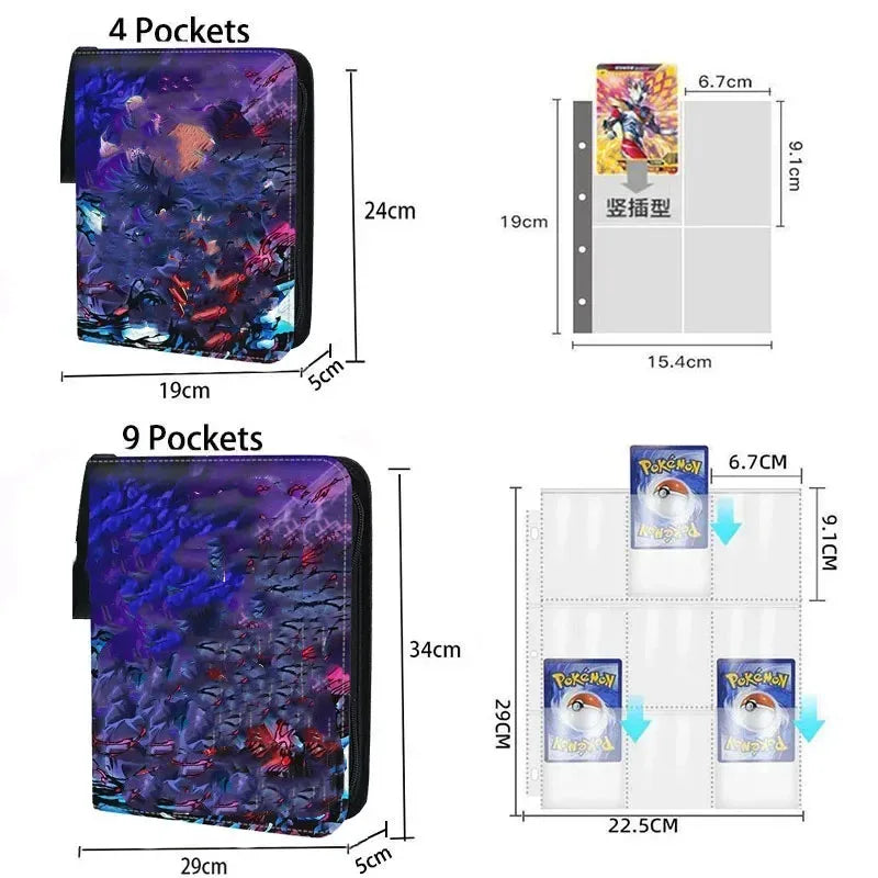 NARUTO Cards Binder 4/9 Pocket Trading Card Holder Collector Anime Card Album with 50 inner Pages Zipper Holder Up to 900 Cards