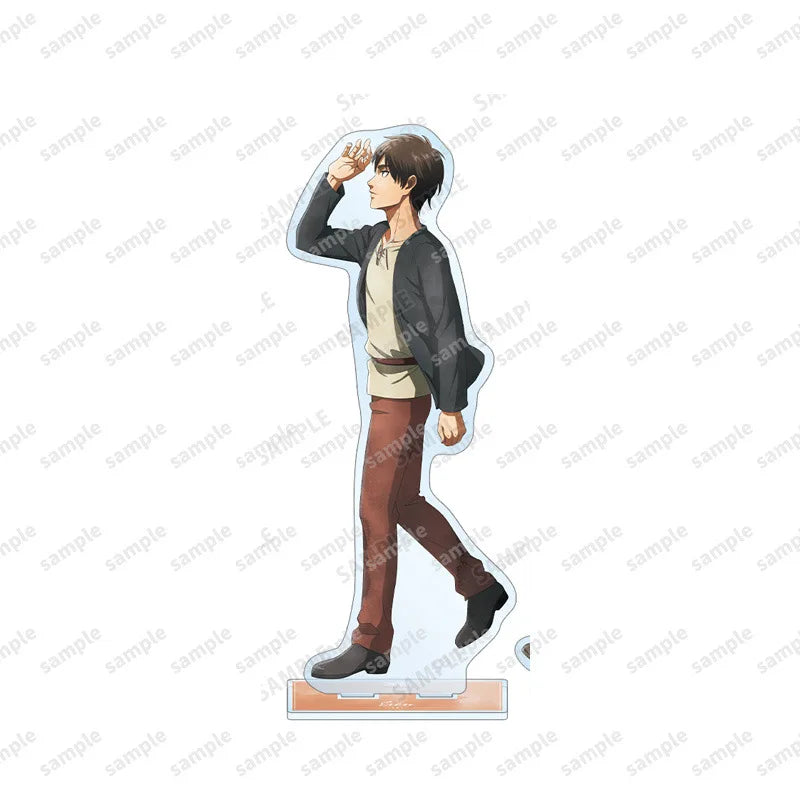 Attack On Titan Eren Jaeger Mikasa Ackerman Levi Ackerman Acrylic Figure Display Cartoon Stand Model Plate Accessories Keychain