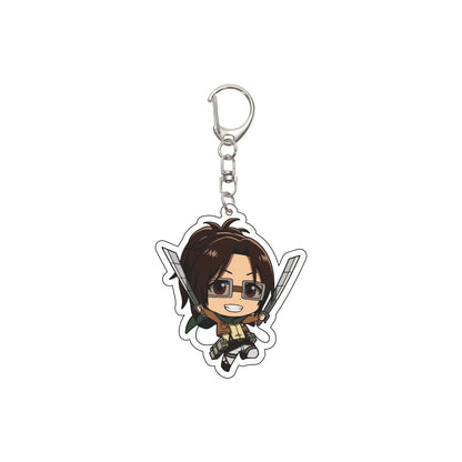 55MM Anime Attack on Titan Keychain Eren Jaeger Eren Jaeger Mikasa Ackerman Armin Arlert Hange Zoë Keychain Christmas Gifts