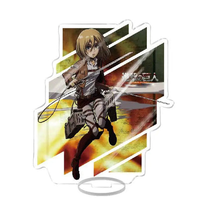 Attack On Titan Armin Arlert Eren Yeager Mikasa Anime Acrylic Figure Display Stand Model Plate Keychain Friends Girl Gift School