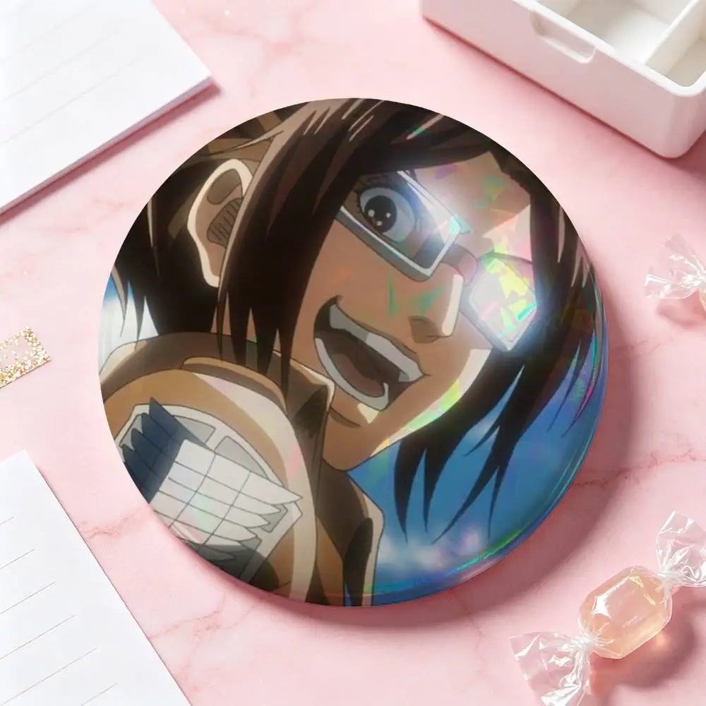 Hange Zoe Attack On Titan Anime Badges Button Round Creative Pin Brooch Badge Bag Decor Accessories Fans Collect Friends Gifts
