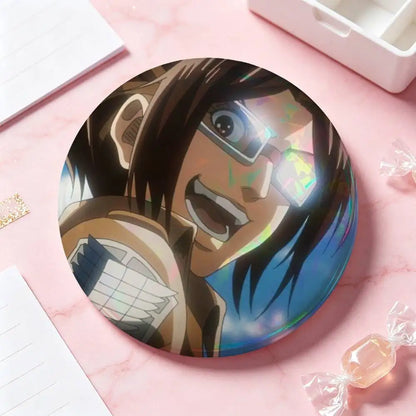 Hange Zoe Attack On Titan Anime Badges Button Round Creative Pin Brooch Badge Bag Decor Accessories Fans Collect Friends Gifts