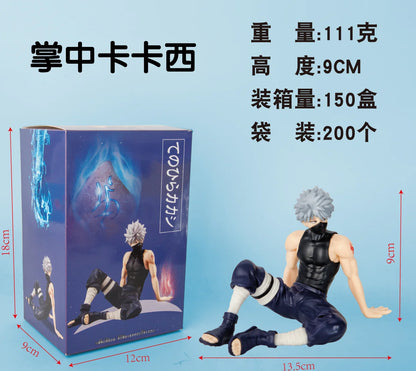 9CM Anime Naruto Shippuuden Hatake Kakashi Figure Tenohira Sitting Model Toy Gift Collection Action Figure PVC