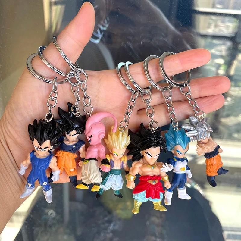 Dragon Ball Anime Character Keychain Son Wukong Beijita Toy Bag Pendant Cartoon Model Car Keychain Jewelry Gift