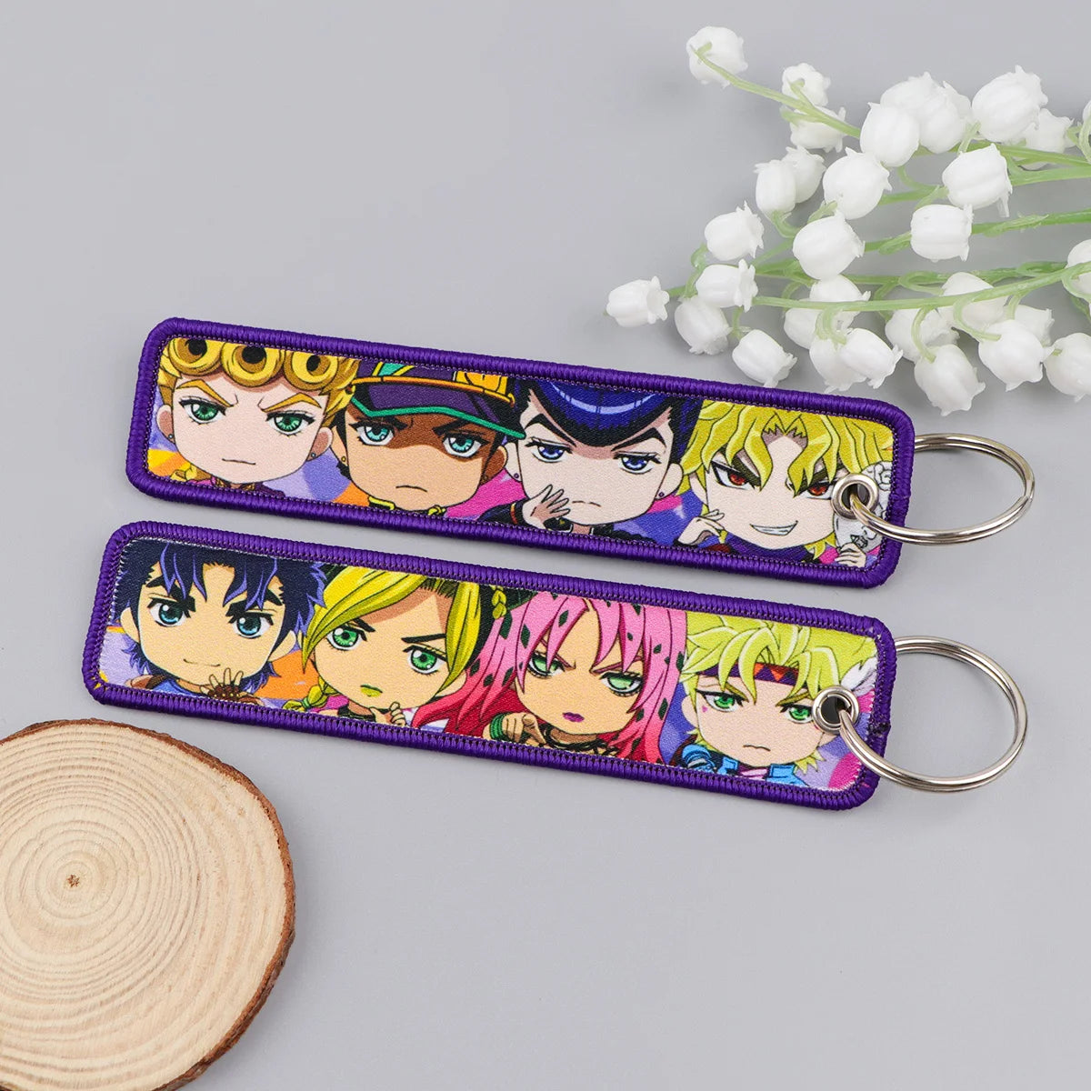 Anime Cartoon Embroidered Keychain