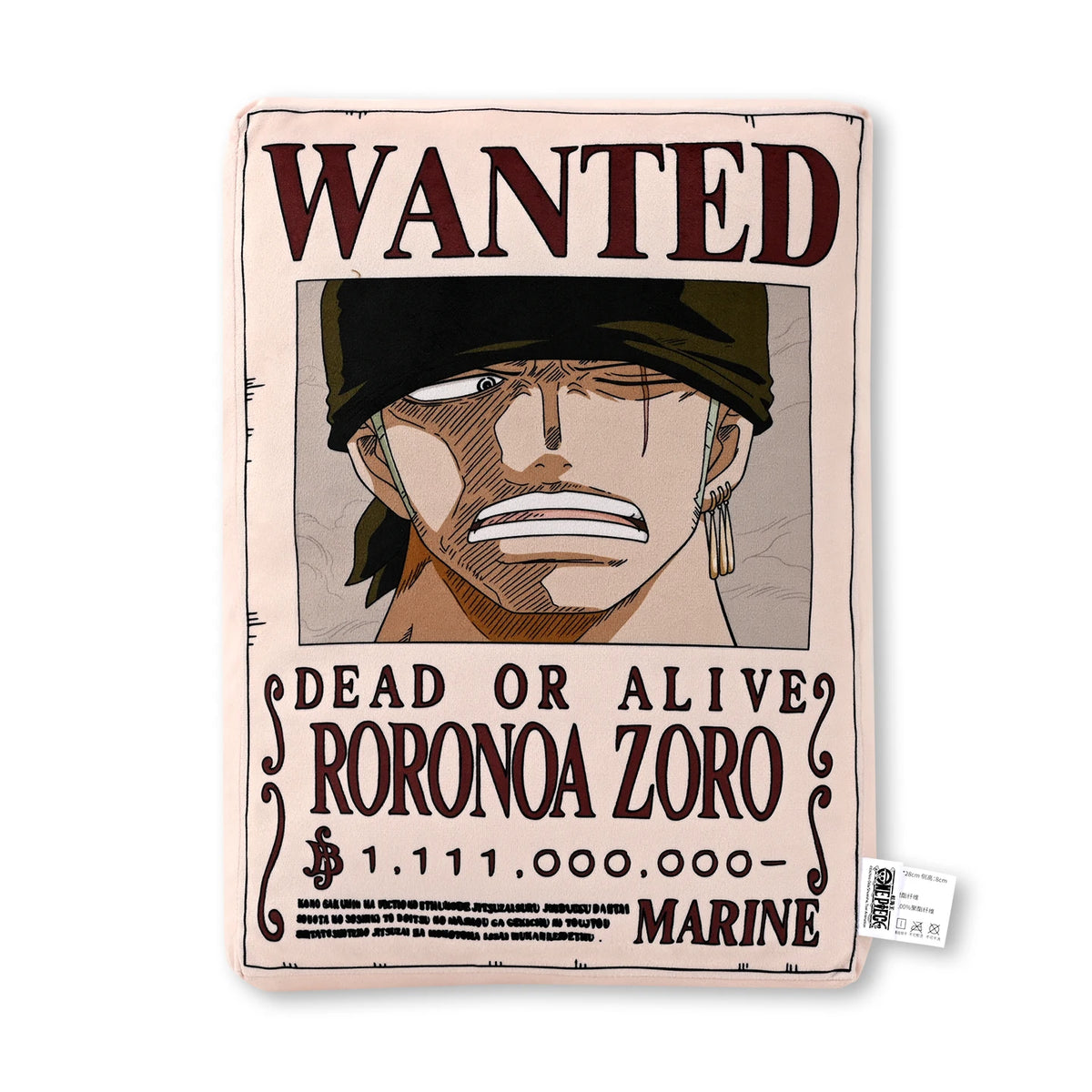 1pc Official One Piece Wanted Poster Cushion Pillow, Double-Sided Anime Throw Pillow Home Sofa Office Bedroom Collection Gift.