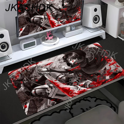 Attack on Titan Anime Large Lock Edge Mouse Pad Computer Mousepad XXL S Gaming Padmouse Gamer Laptop Keyboard Mouse Mats Carpet
