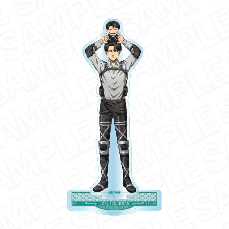Attack On Titan Mini Doll Holding Character Acrylic Stand Figure Keychain Desktop Ornament Collection Gift For Anime Fans