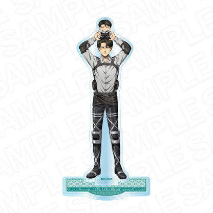 Attack On Titan Mini Doll Holding Character Acrylic Stand Figure Keychain Desktop Ornament Collection Gift For Anime Fans