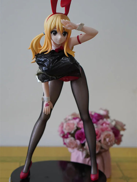Fairy Tail Lucy Heartfilia Bunny Girl Figure FREEing B‑Style PVC Statue Model Desktop PC‑Case Ornament Anime Collectible