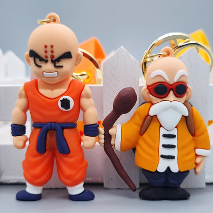 Anime Dragon Ball Z Super Saiyan Goku Figure Keychain Cute Cartoon Character Key Ring Bag Charm Pendant Accessories for Fans