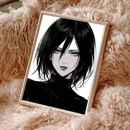 Mikasa Ackerman Anime Attack On Titan Posters Living Room Bar Cafe Quality Canvas Vintage Style Comics Painting Art Home Wall