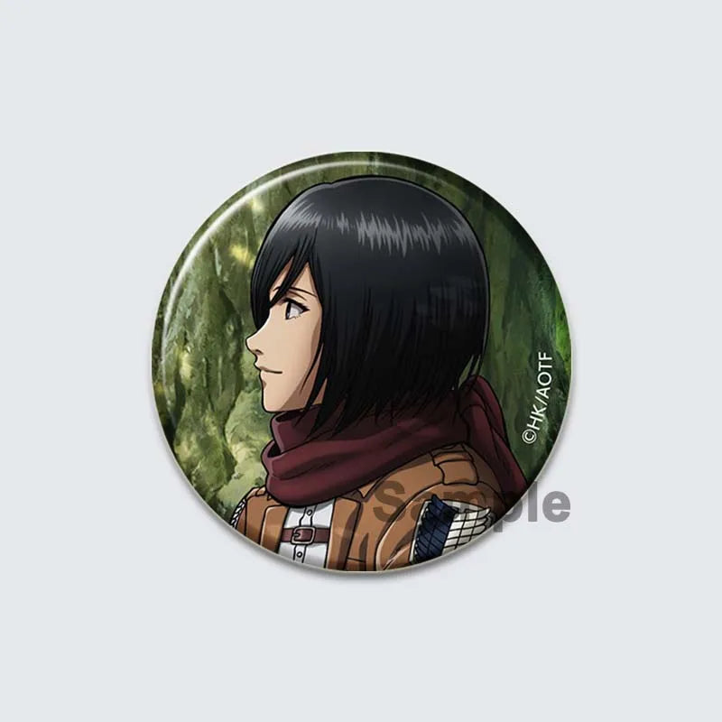 Eren Levi Armin Arlert Erwin Cartoon Badge Attack on Titan Brooches on Backpack Clothes Handmade Round Pins for Gift Accessory