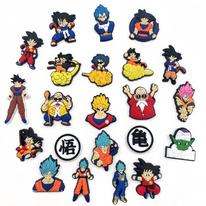 1/10/40PCS Dragon Ball Combo Anime Shoe Charms Goku and Master Roshi DIY Shoe Decorations, Perfect Choice for Party Gifts