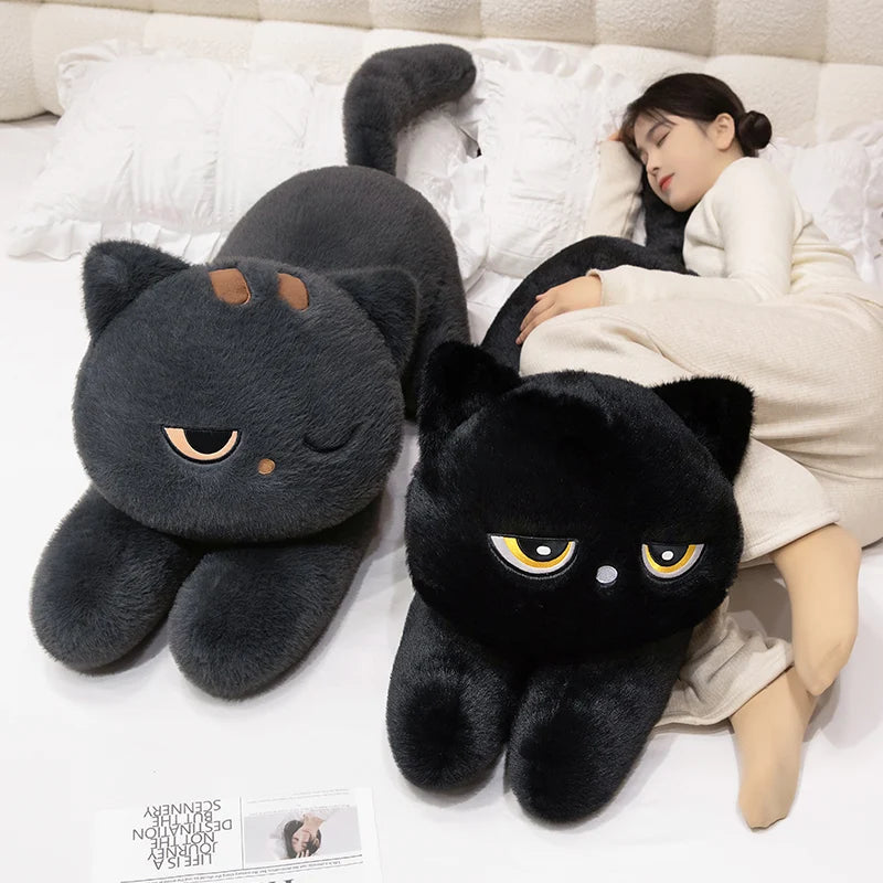 Black Cat Lying Cushion