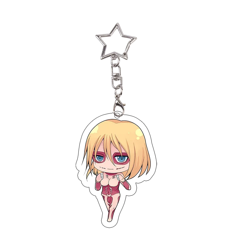 26pcs Attack on Titan Acrylic Keychain Mikasa Annie Levi Chibi Keyring Key Accessories Pendant Collect Reiner Birthday Gift