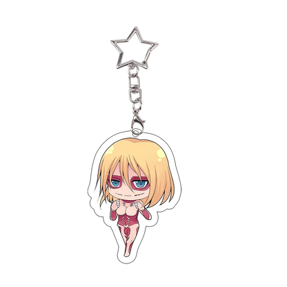 26pcs Attack on Titan Acrylic Keychain Mikasa Annie Levi Chibi Keyring Key Accessories Pendant Collect Reiner Birthday Gift