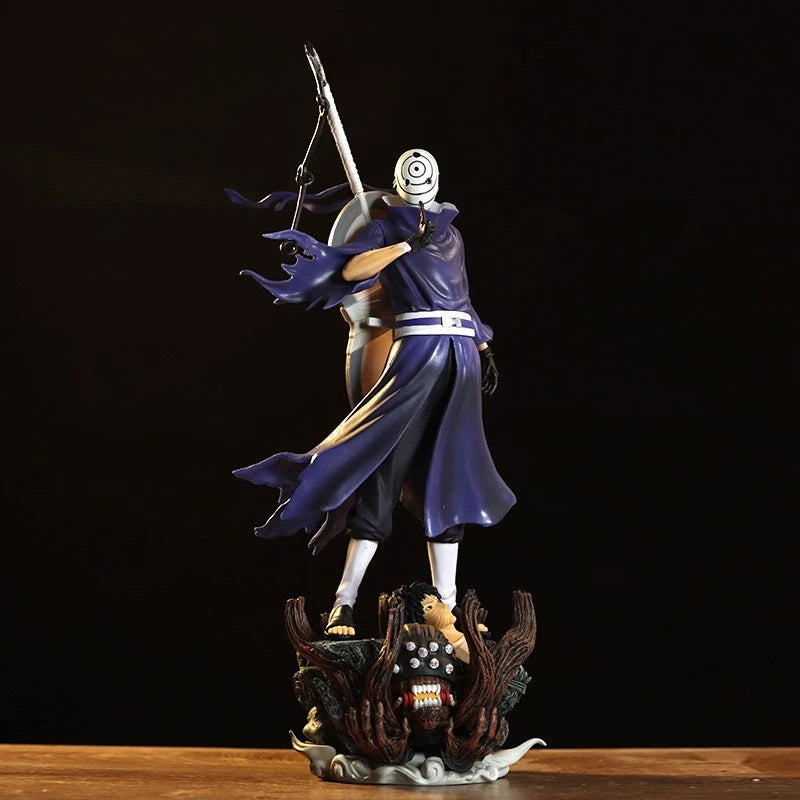 22cm NARUTO Anime Figures Uchiha Obito Standing Posture Sculpture Scene Doll Pvc Model Statue Ornament Collection Toys Gifts