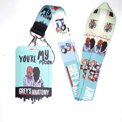 100 Styles Anatomy Credential Holder Keychains Neck Lanyard Pass Card Anime Credit Card Holder Keychain Straps Wholesale