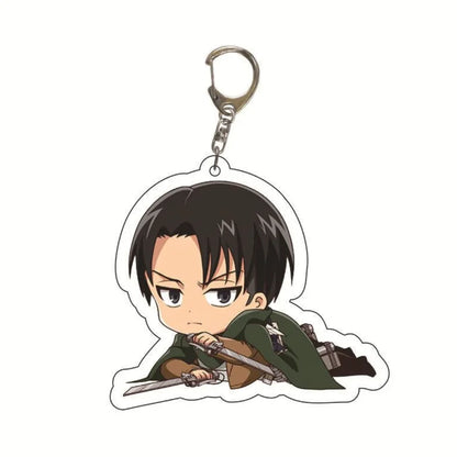 6Cm Acrylic Keychain Bag Pendant for Attack on Titan Eren Erwin Hange Cartoons Backpack Decoration Pendant Cute Anime Fan Gift