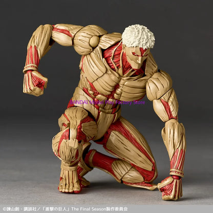 Original Kaiyodo Attack on Titan Amazing Yamaguchi Revoltech NR069 The Armored Titan Reiner Braun Anime Action Figure Model