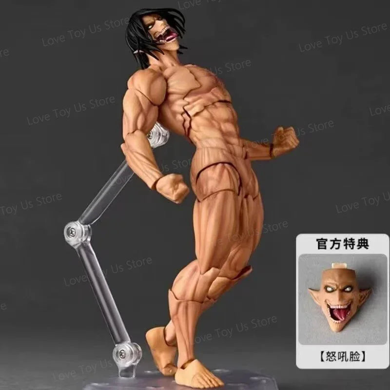 Kaiyodo Revoltech Amazing Yamaguchi Attack On Titan Eren Jaeger Anime Action Figures Ko Model Collection Toys Gifts