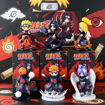 Popular Naruto Anime Figure Random Blind Box Doll Q Version Cute Uchiha Sasuke Figurine Car Decoration Collection Model Toy