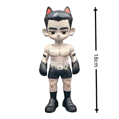 Toos Deer Head Boy Figure Muscle Guy Handsome Boy with Tattoo Warrior Doll Running Park Collection Ornament Accompany Gift