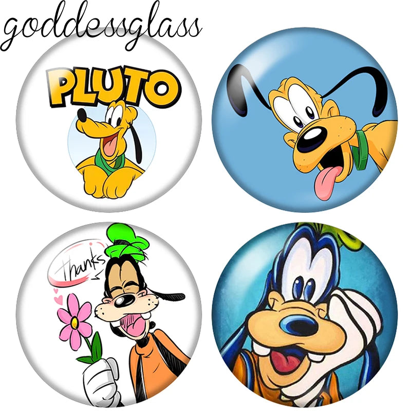 Pluto Goofy Dogs Glass Cabochon