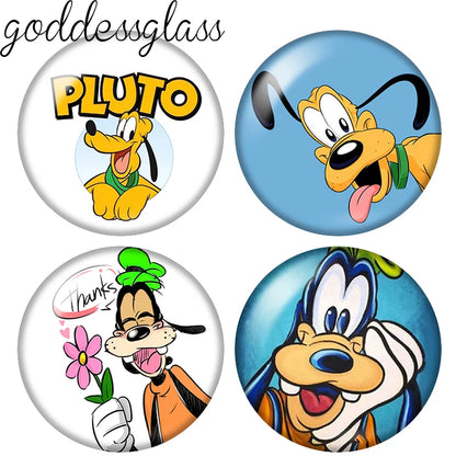 Pluto Goofy Dogs Glass Cabochon