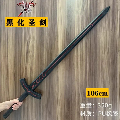 Fate Stay Night Sword Sets Black Holy Sword Saber Sword Weapons 1:1 Cosplay Prop Model Gift Rubber Unsharpened Toys