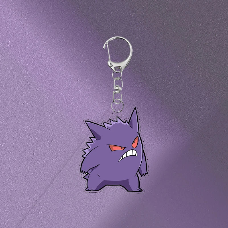 Anime Gengar Acrylic Keychain Pocket Monster Cartoon Kawaii Figure Creative Backpack Charm Pendant Toy Students Accessories Gift