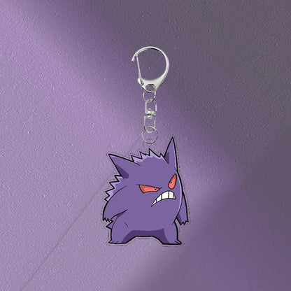 Anime Gengar Acrylic Keychain Pocket Monster Cartoon Kawaii Figure Creative Backpack Charm Pendant Toy Students Accessories Gift
