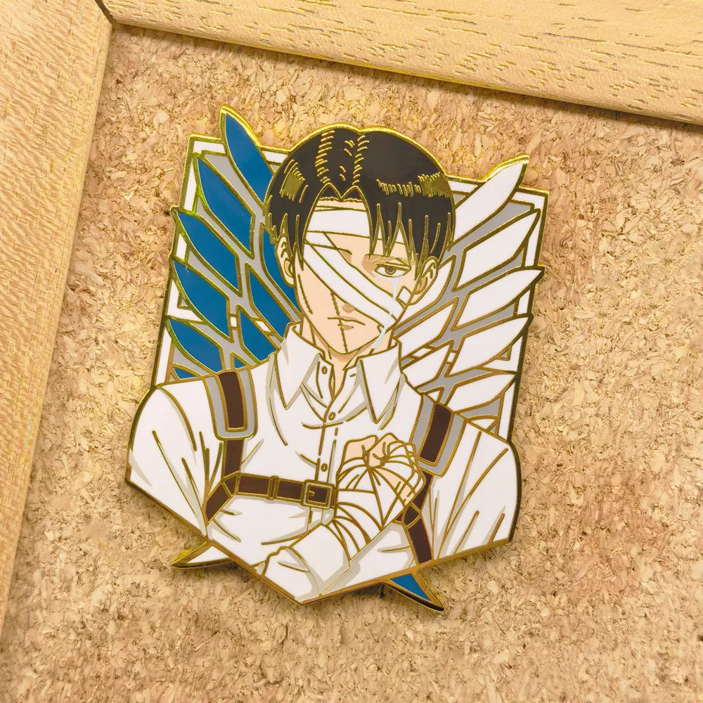 Levi Ackerman Pins Anime Attack On Titan Badge Pendant Shingeki No Kyojin Brooches for Backpack Clothing Lapel Cosplay ACG Toys