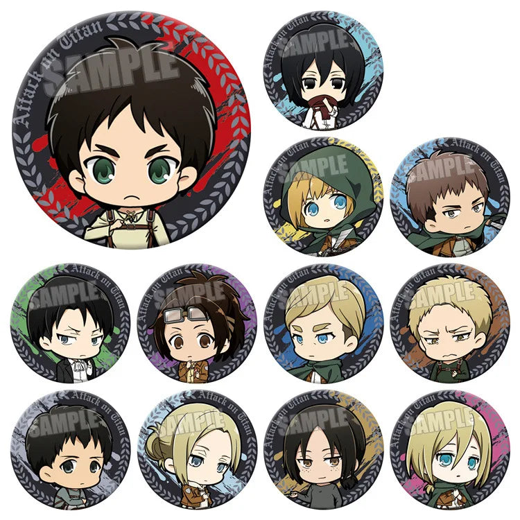 Attack on Titan Q Version Anime Badge Annie Leonhardt Reiner Braun Historia Reiss Character Pin Button 12 Styles Collection