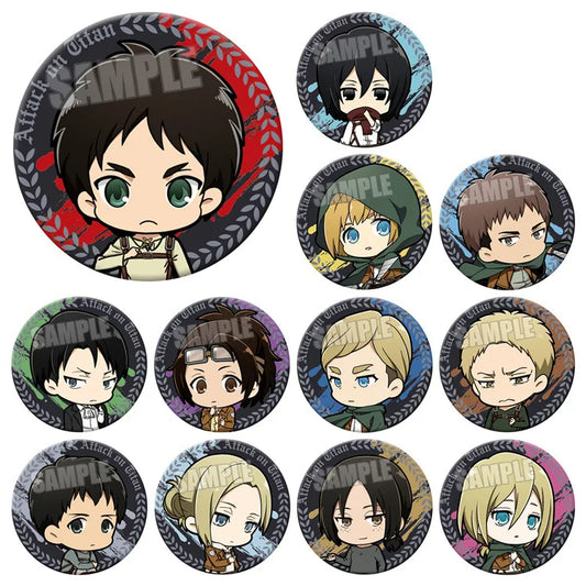 Attack on Titan Q Version Anime Badge Annie Leonhardt Reiner Braun Historia Reiss Character Pin Button 12 Styles Collection