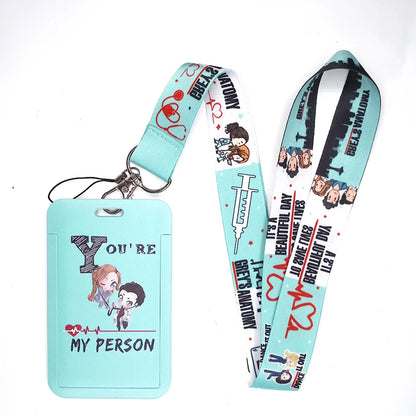 100 Styles Anatomy Credential Holder Keychains Neck Lanyard Pass Card Anime Credit Card Holder Keychain Straps Wholesale