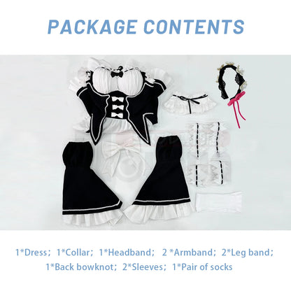 HOLOUN Zero Anime Rem Cosplay Costume Wig Lolita Maid Dress