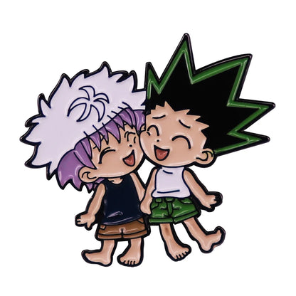 Anime Hunter X Hunter Gon and Killua Enamel Pin Bff Brooches Badge Jewelry Decoration