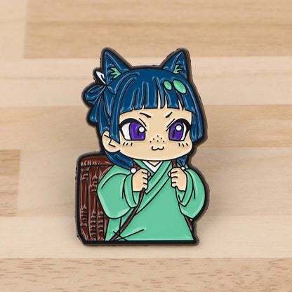 Cute Girl Enamel Pin Japanese Anime Badges on Backpack