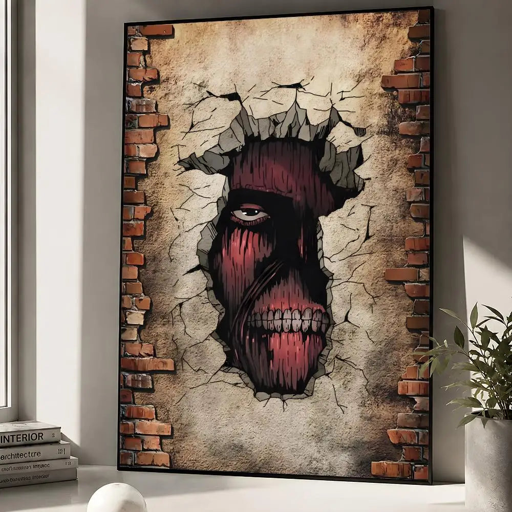 Anime Attack On Titan Eren Yeager Poster Peel And Stick Wall Art PP Waterproof HD Bedroom Living Room Home Decor Gift