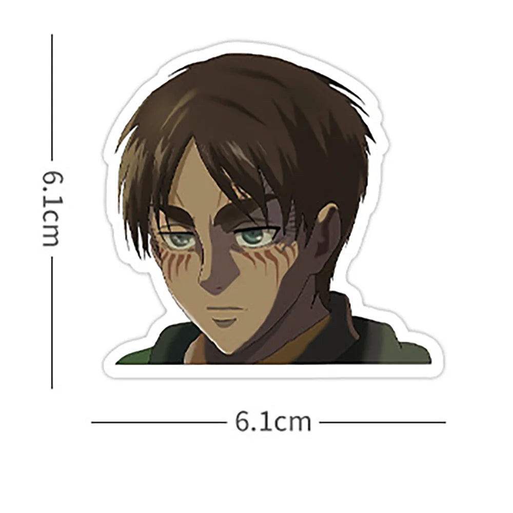 50pcs Cartoon Animation Attack on Titan Graffiti Stickers PVC Material DIY Refrigerator And Phone Scrapbook Waterproof Stickers.
