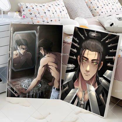 1PC Anime Attack On Titan Eren Jeager Poster Self-adhesive Art Waterproof Paper Sticker Coffee House Bar Room Wall Decor