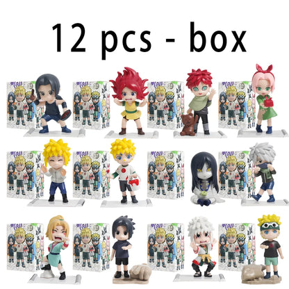 1-12Pcs Naruto Blind Box Figures Model Ornament Anime Uchiha Sasuke Sakura Cosplay Action Figurine PVC Model Toy Christmas Gifts